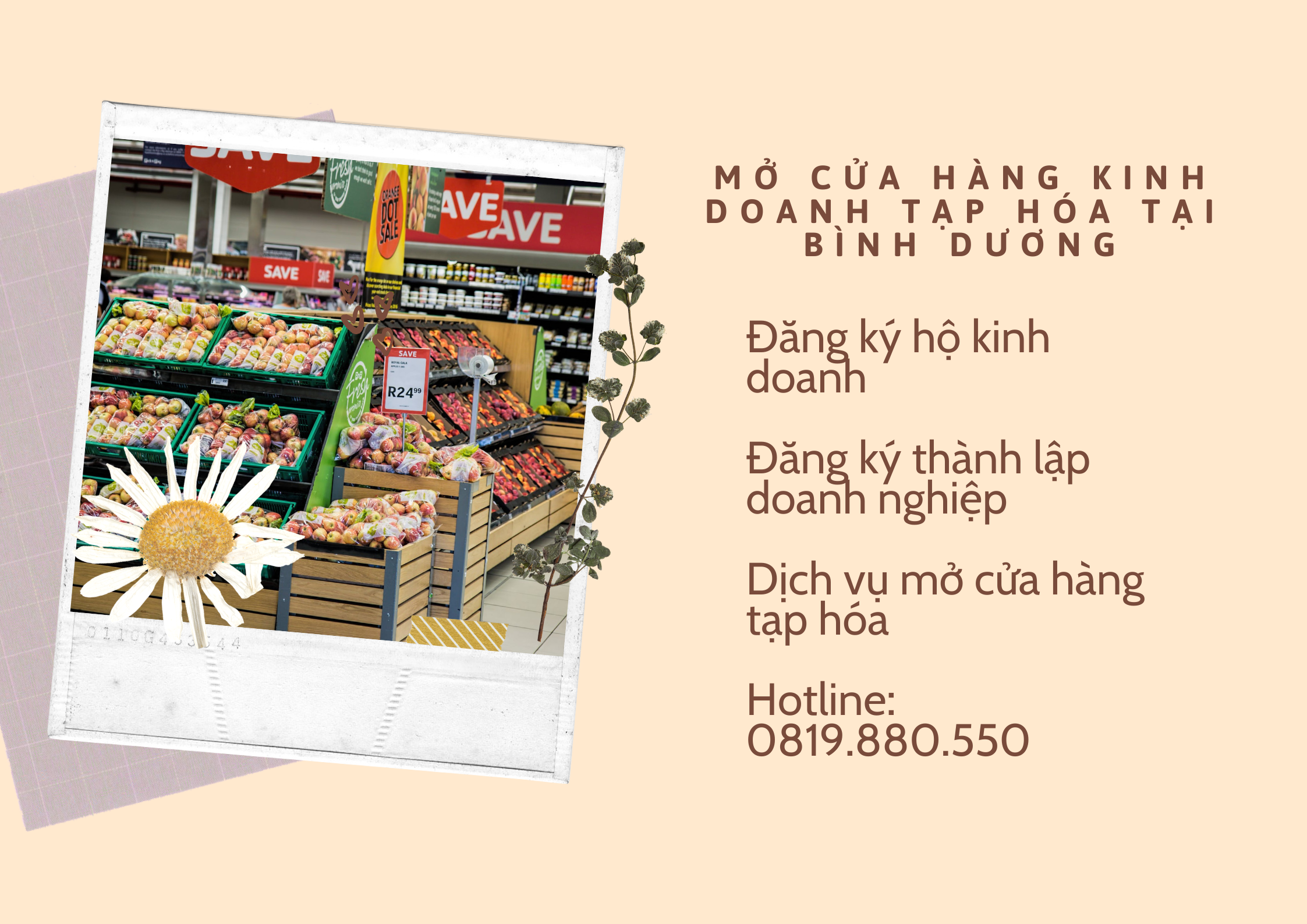 Mở cửa hàng tạp hóa tại Bình Dương